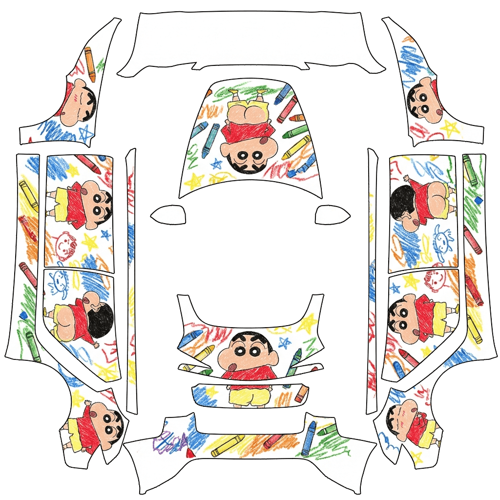 Model 3 Folierungsdesign - flat wrap PNG for Model 3 (2024+ Standard/Premium) Paint Shop