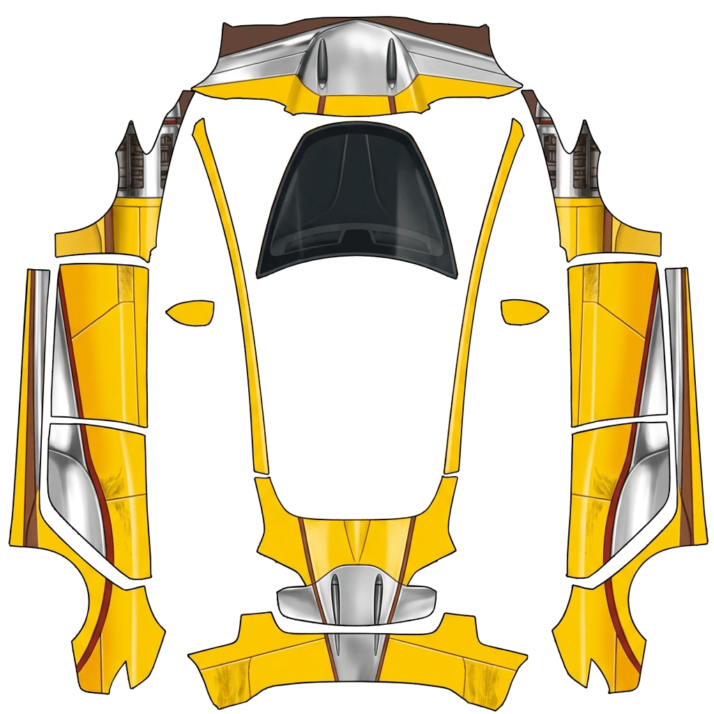 Model 3-folieringsdesign - flat wrap PNG for Model 3 Paint Shop
