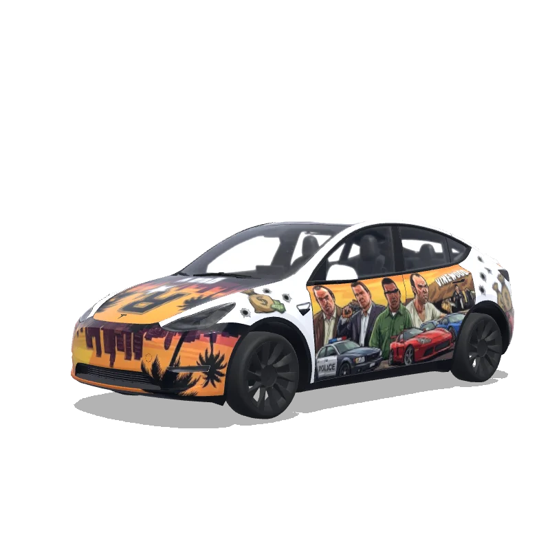 Tesla Model Y tilpasset wrap-design