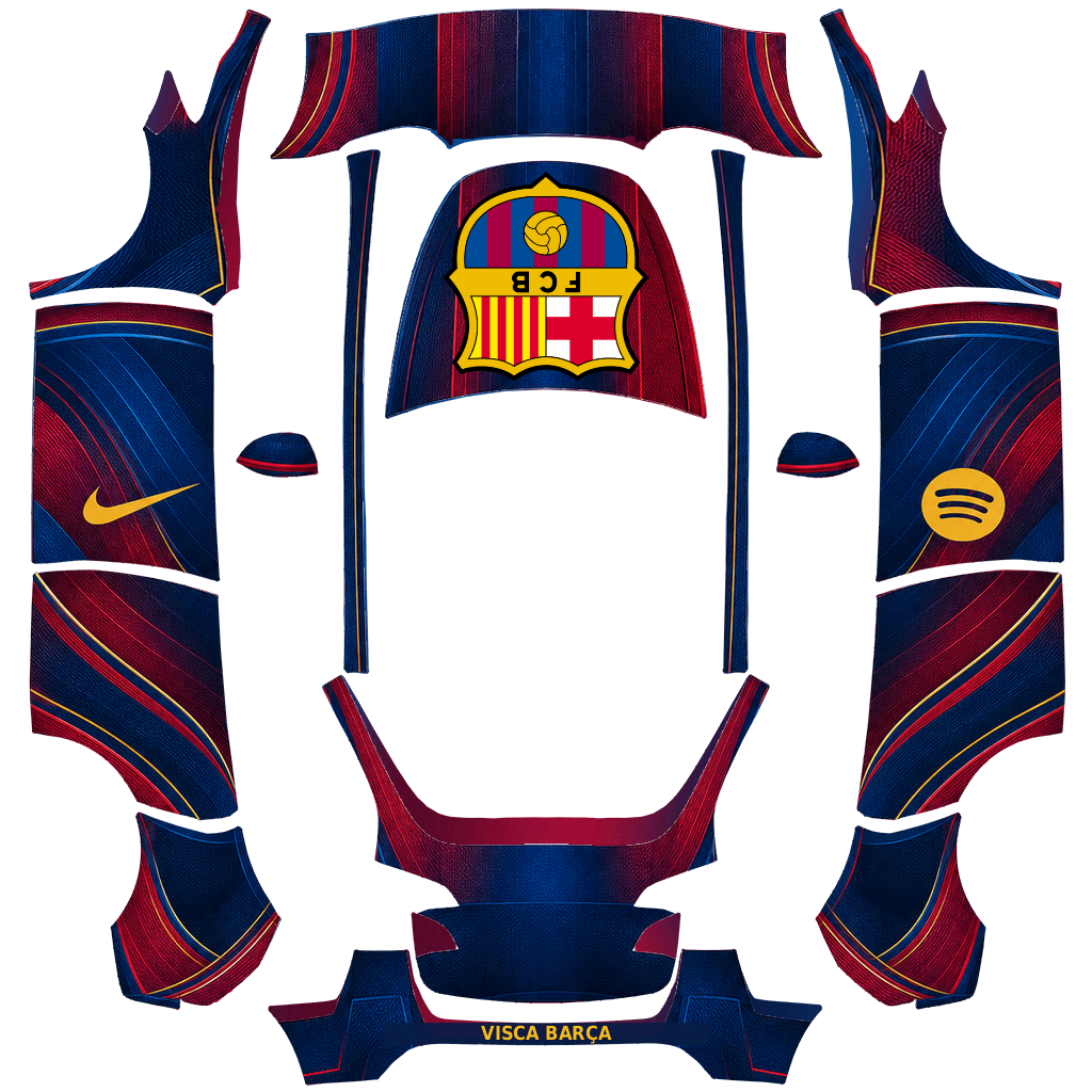 FC Barcelona 2026/27 - flat wrap PNG for Model Y Paint Shop
