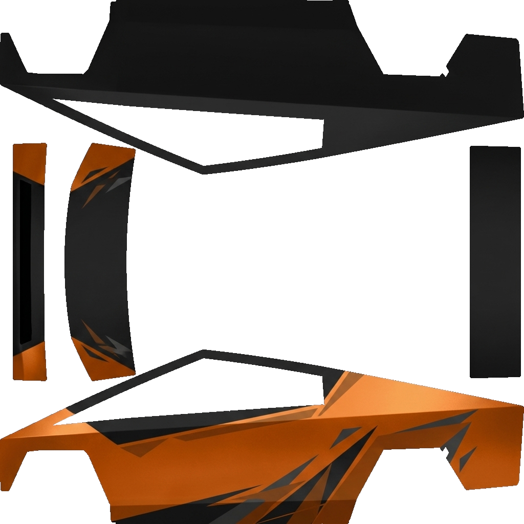 Cybertruck Folierungsdesign - flat wrap PNG for Cybertruck Paint Shop