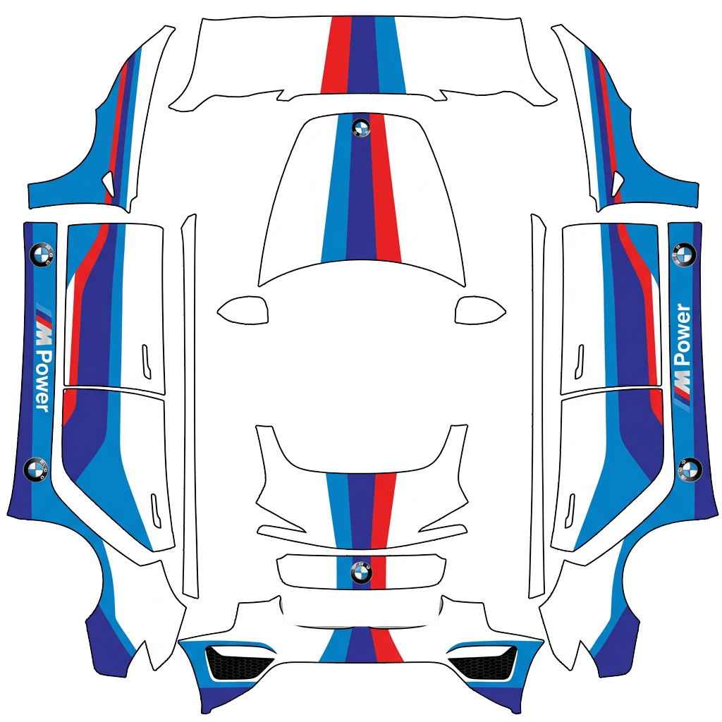 Model 3 改色设计 - flat wrap PNG for Model 3 (2024+ Standard/Premium) Paint Shop