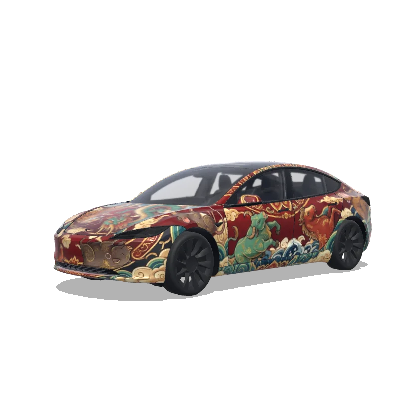 Tesla Model 3 (2024+ Standard/Premium) custom wrap design