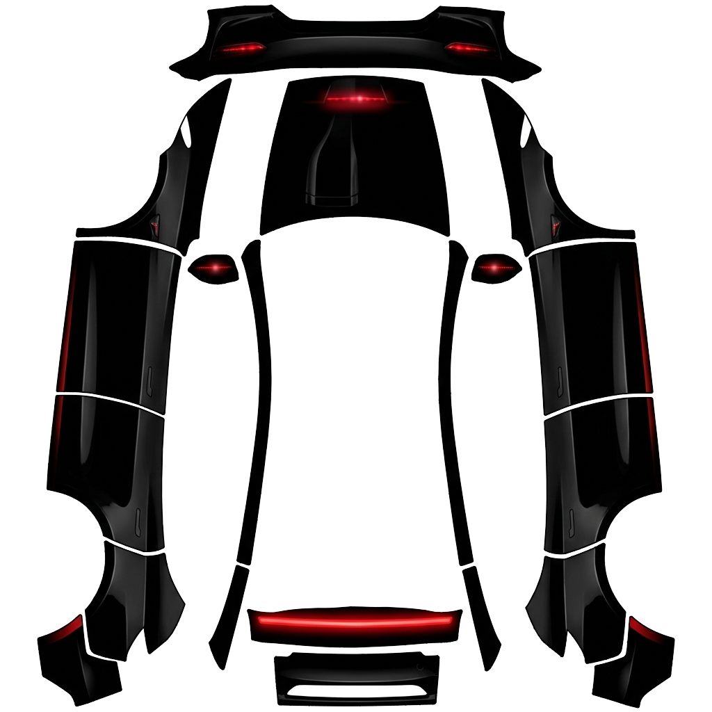 Model Y-folieringsdesign - flat wrap PNG for Model Y (2025+ Premium) Paint Shop