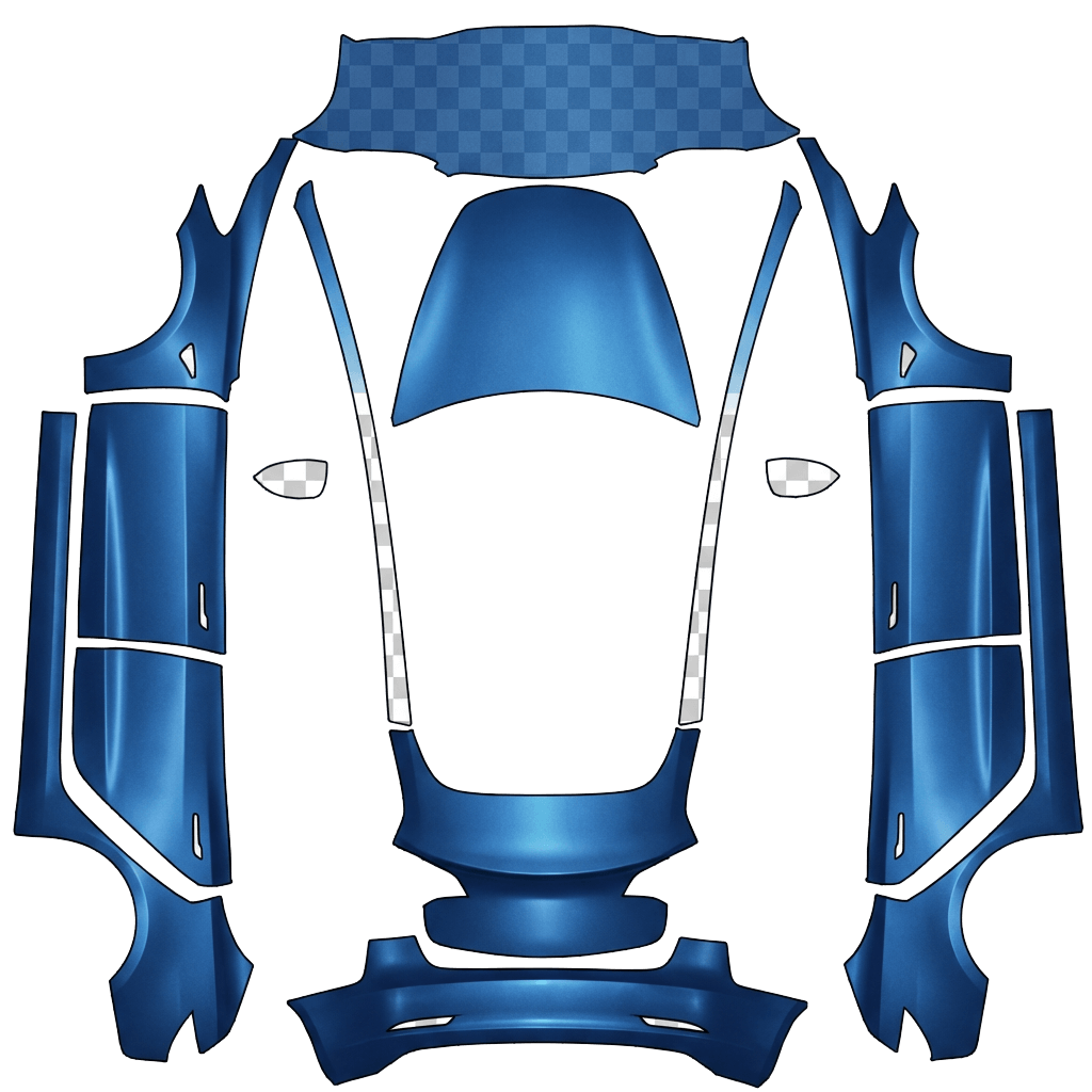 Model 3-folieringsdesign - flat wrap PNG for Model 3 Paint Shop