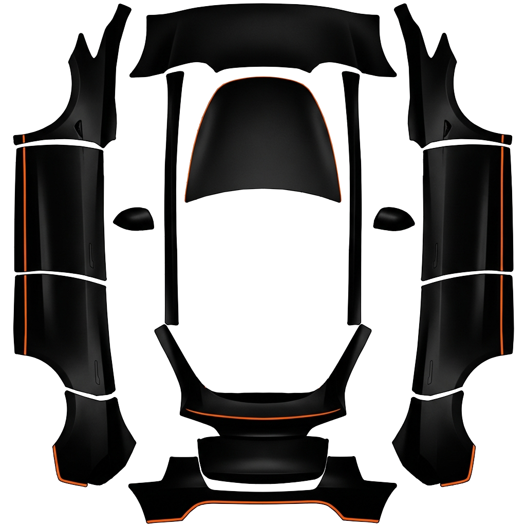 Model Y-folieringsdesign - flat wrap PNG for Model Y Paint Shop
