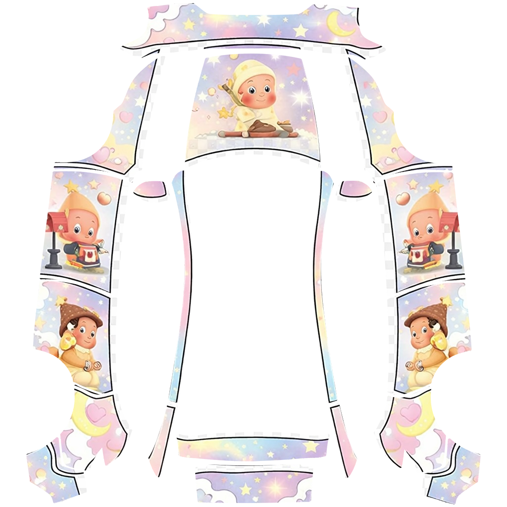 Twinkle Twinkle PopMart - flat wrap PNG for Model Y (2025+ Premium) Paint Shop