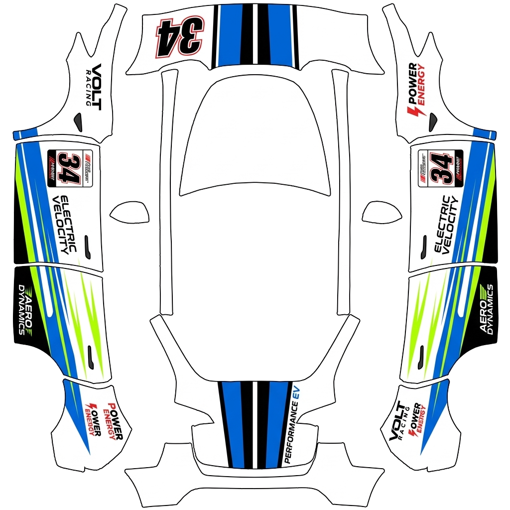 Model Y Wrap Design - flat wrap PNG for Model Y Paint Shop