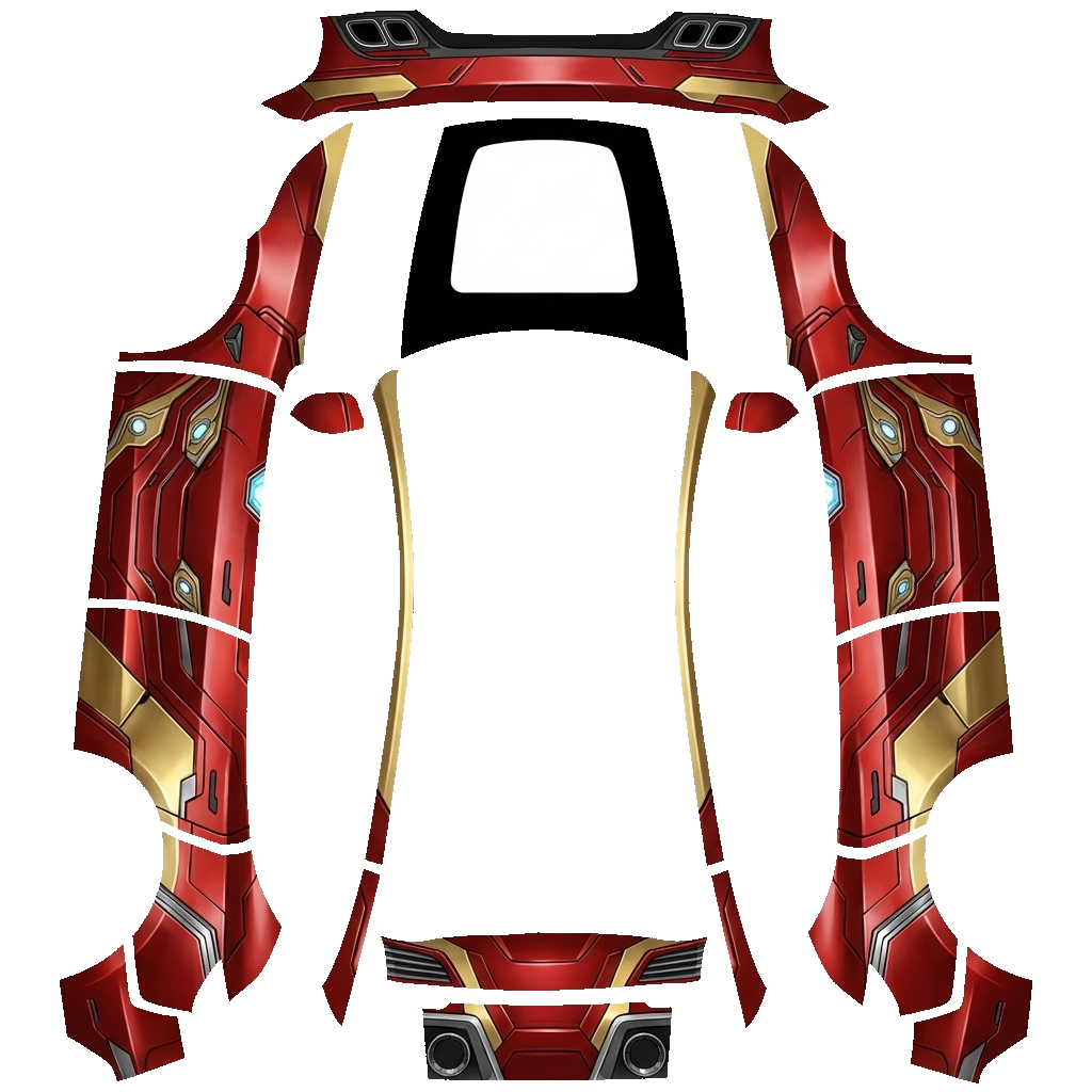 Design de covering pour Model Y - flat wrap PNG for Model Y (2025+ Premium) Paint Shop