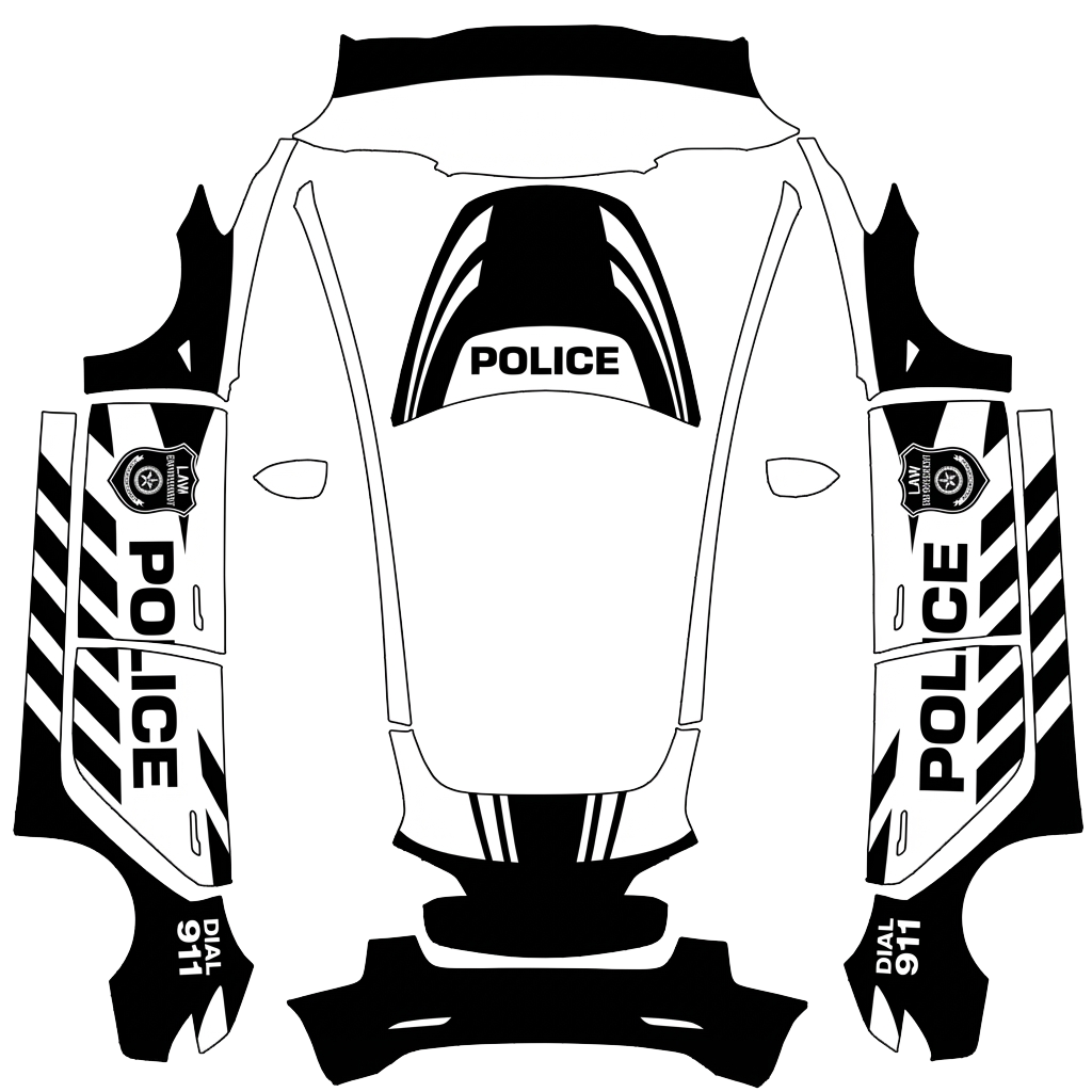 Model 3 Folierungsdesign - flat wrap PNG for Model 3 Paint Shop