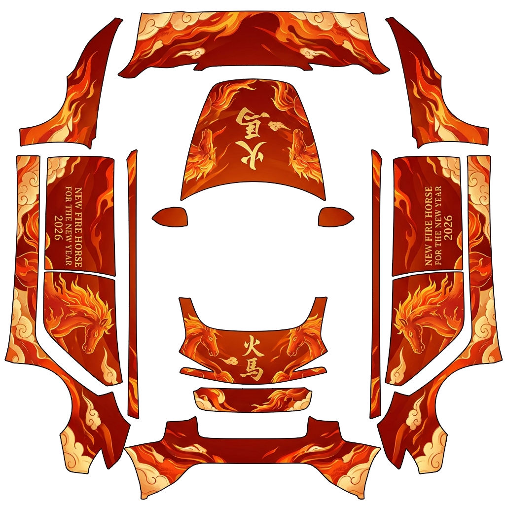 Model 3 Wrap Design - flat wrap PNG for Model 3 (2024+ Standard/Premium) Paint Shop