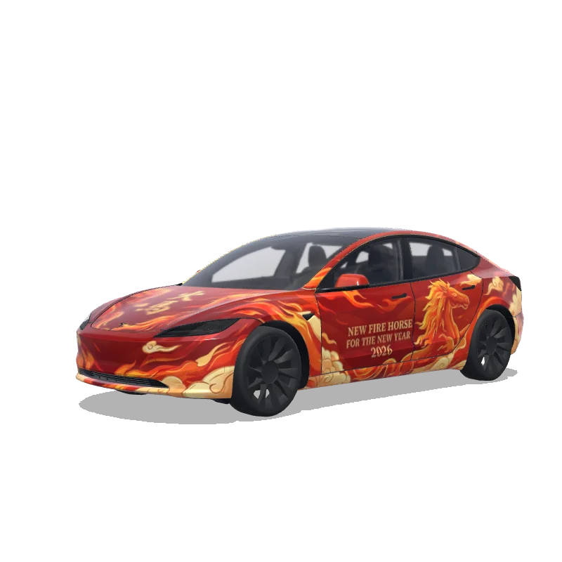Tesla Model 3 (2024+ Standard/Premium) custom wrap design