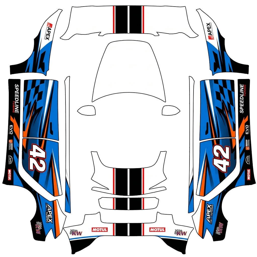 Model 3 Wrap Design - flat wrap PNG for Model 3 (2024+ Standard/Premium) Paint Shop