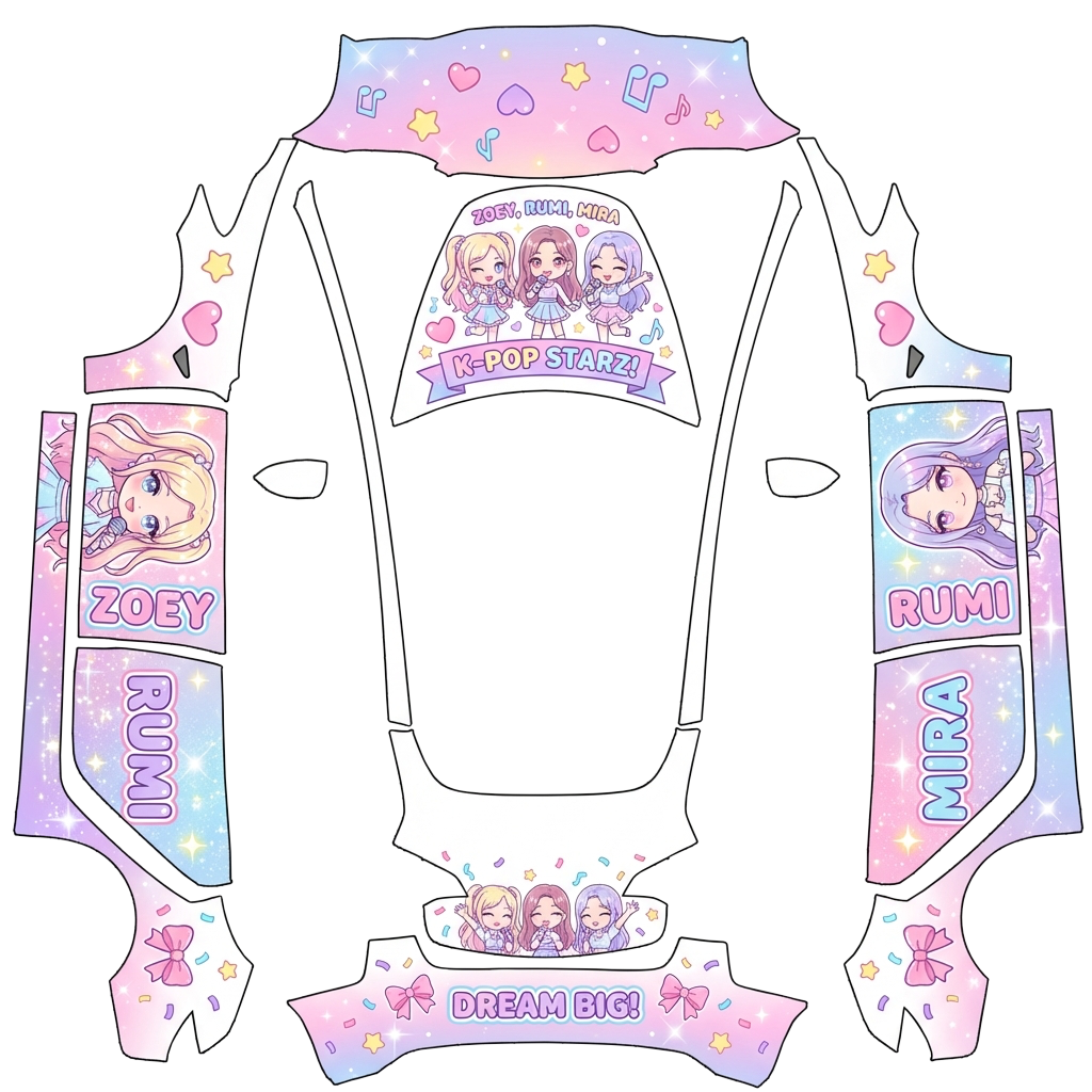 Model 3 Wrap Design - flat wrap PNG for Model 3 Paint Shop