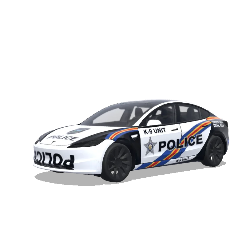 Police Model 3 (2024+ Standard/Premium) wrap, 3D Paint Shop preview