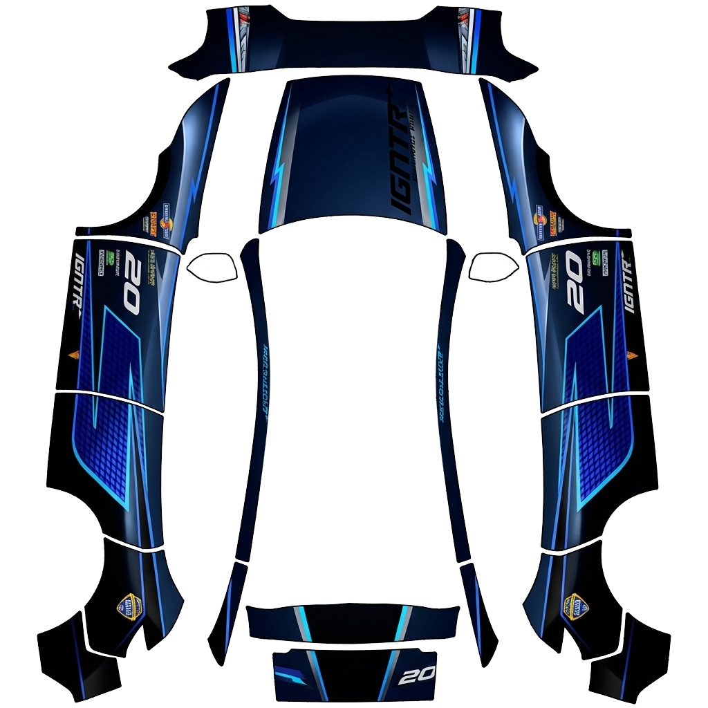 Model Y Folierungsdesign - flat wrap PNG for Model Y (2025+ Premium) Paint Shop