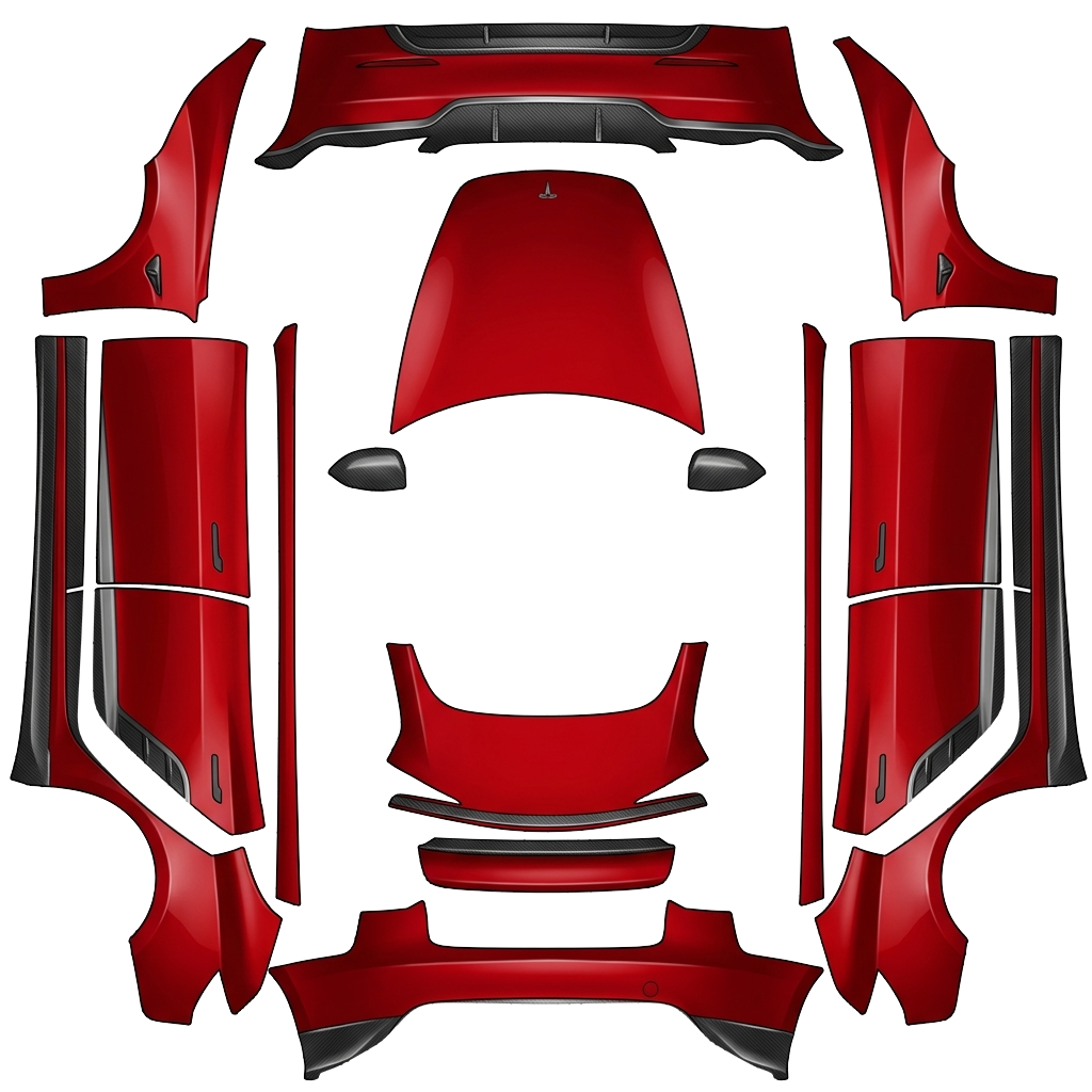 Model 3 Wrap Design - flat wrap PNG for Model 3 (2024+ Standard/Premium) Paint Shop
