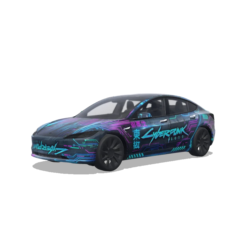 Tesla Model 3 (2024+ Standard/Premium) custom wrap design
