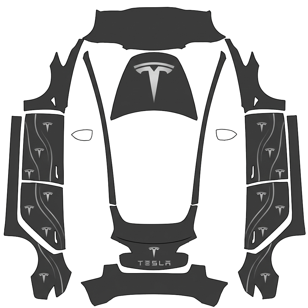Model 3 Folierungsdesign - flat wrap PNG for Model 3 Paint Shop