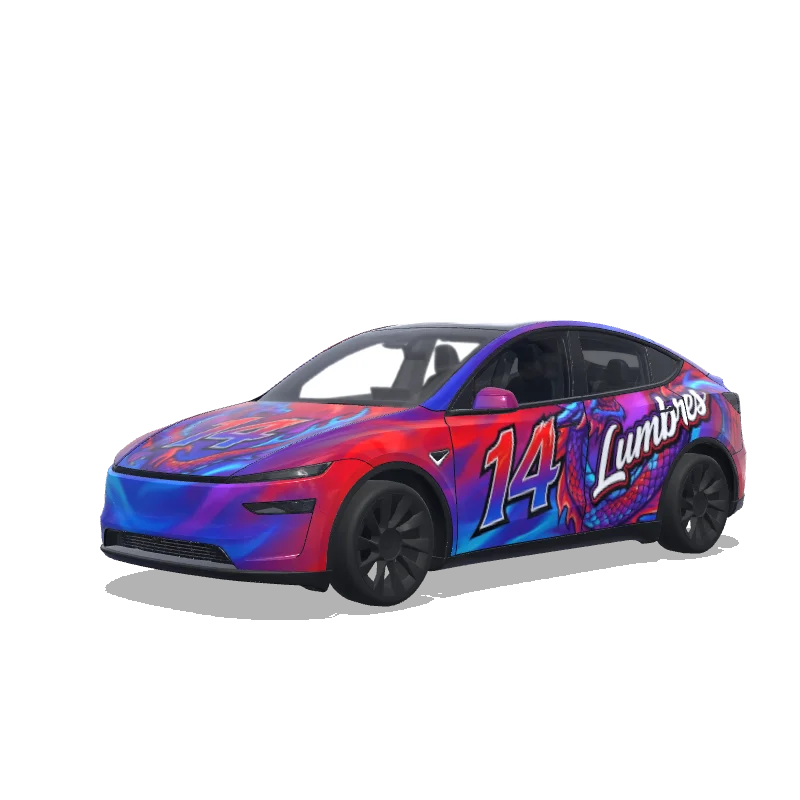 Racing Model Y (2025+ Performance) wrap, 3D Paint Shop preview