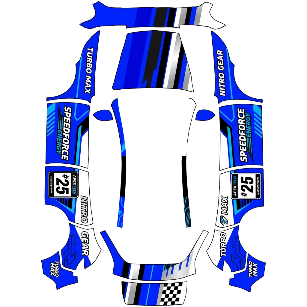 Model Y-folieringsdesign - flat wrap PNG for Model Y (2025+ Standard) Paint Shop