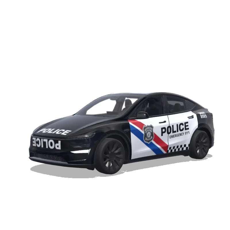 Police Model Y (2025+ Premium) wrap, 3D Paint Shop preview