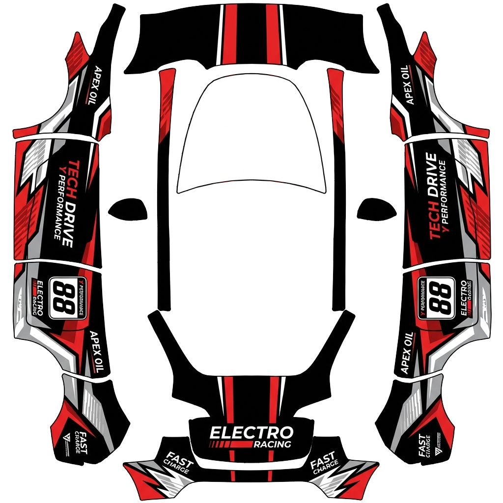Model Y Wrap Design - flat wrap PNG for Model Y Paint Shop