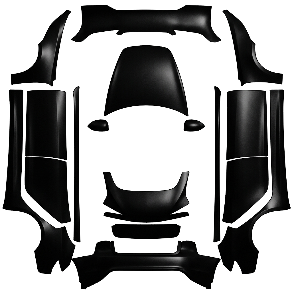 Model 3 Folierungsdesign - flat wrap PNG for Model 3 (2024+ Performance) Paint Shop