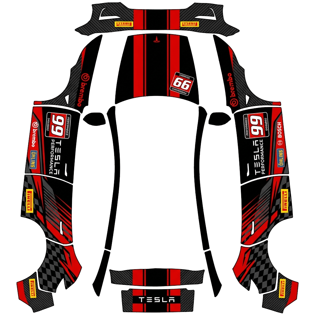 Model Y Wrap Design - flat wrap PNG for Model Y (2025+ Premium) Paint Shop