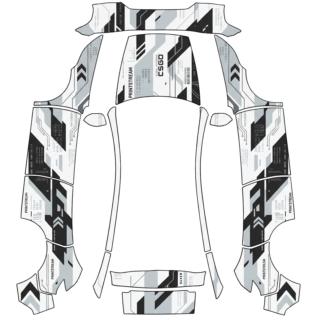 Model Y 랩 디자인 - flat wrap PNG for Model Y (2025+ Premium) Paint Shop
