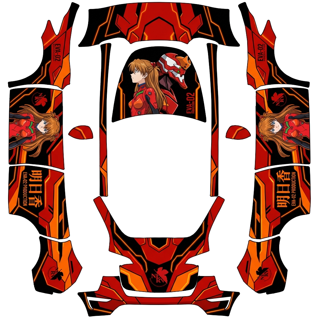 Model Y-folieringsdesign - flat wrap PNG for Model Y Paint Shop