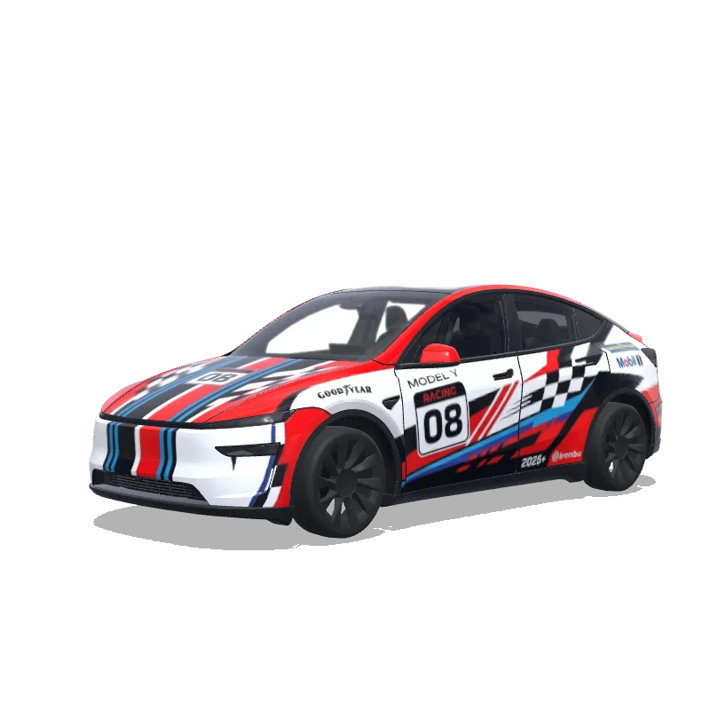 Racing Model Y (2025+ Premium) wrap, 3D Paint Shop preview