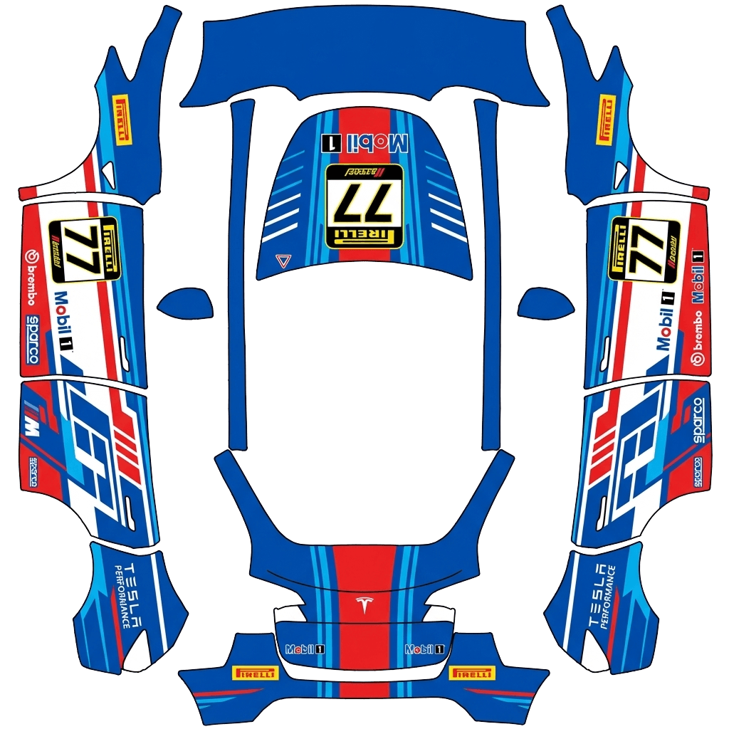 Model Y Wrap Design - flat wrap PNG for Model Y Paint Shop