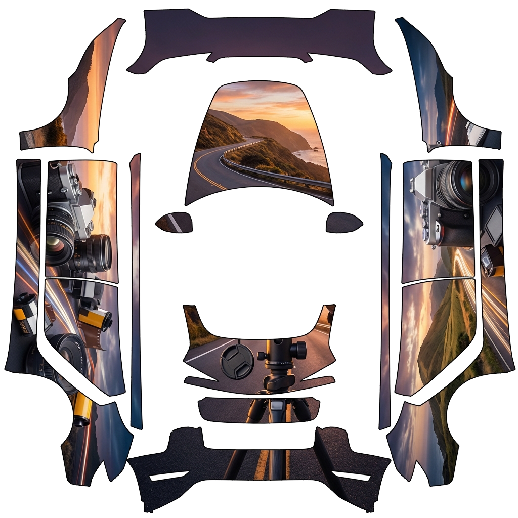 Model 3 Wrap Design - flat wrap PNG for Model 3 (2024+ Performance) Paint Shop