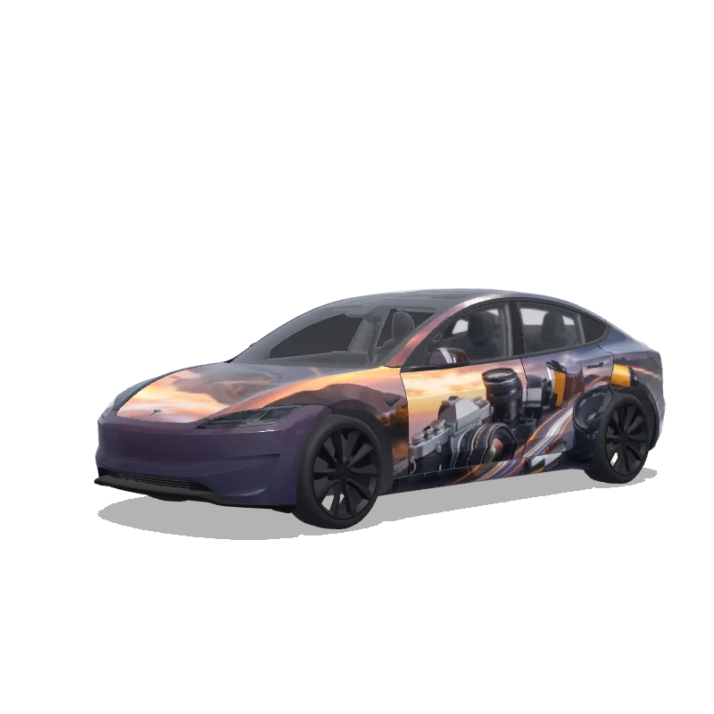 Tesla Model 3 (2024+ Performance) custom wrap design