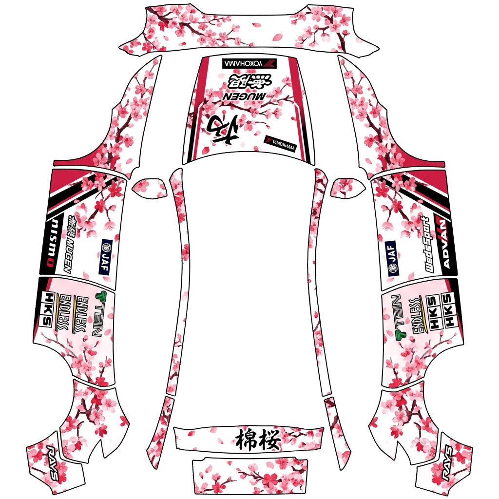 Wrapdesign voor Model Y - flat wrap PNG for Model Y (2025+ Premium) Paint Shop