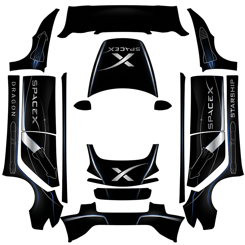 Model 3 Folierungsdesign - flat wrap PNG for Model 3 (2024+ Standard/Premium) Paint Shop