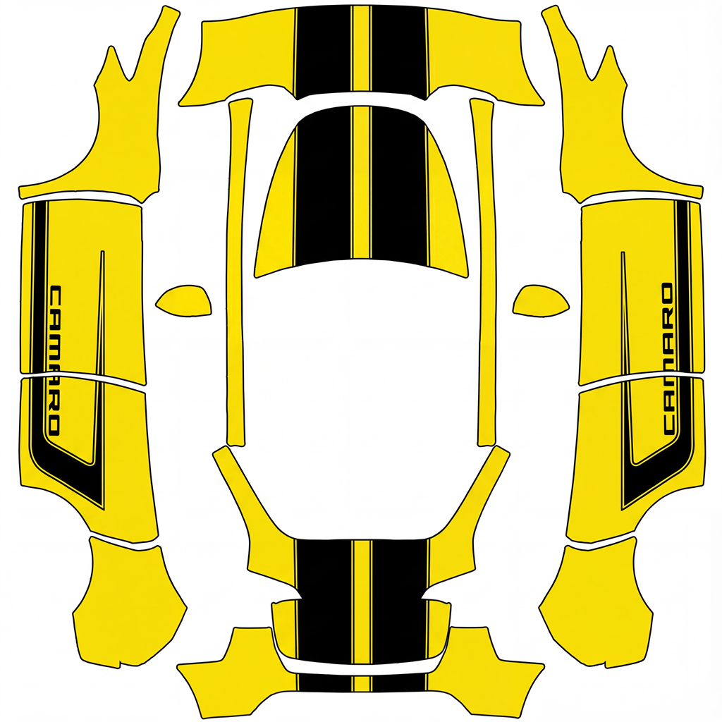 Chevrolet Camaro - flat wrap PNG for Model Y Paint Shop
