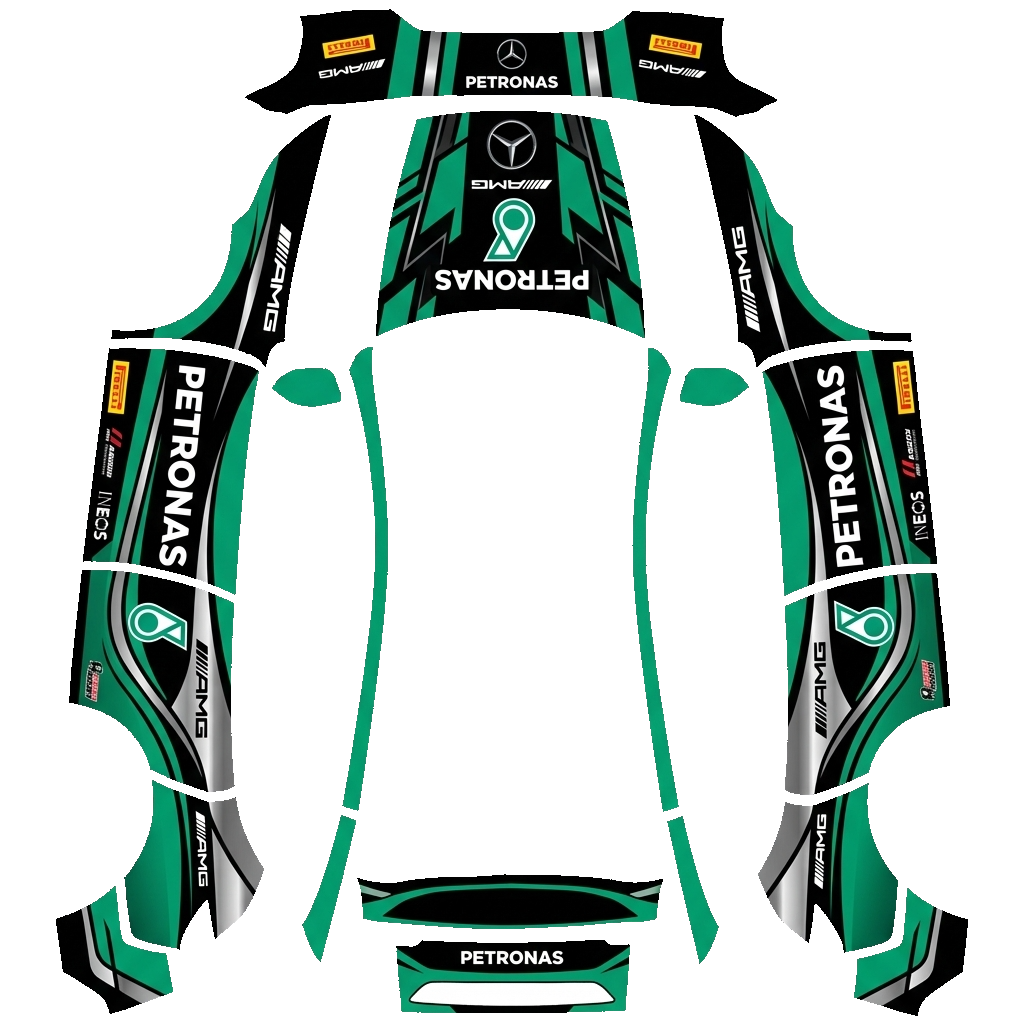 Petronas Team Racing - flat wrap PNG for Model Y (2025+ Premium) Paint Shop