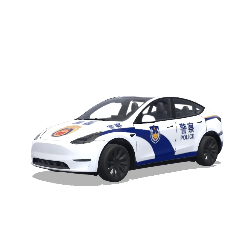 Police Model Y wrap, 3D Paint Shop preview