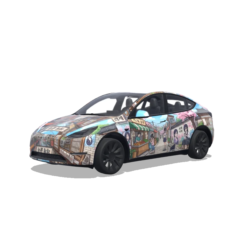 Tesla Model Y custom wrap design