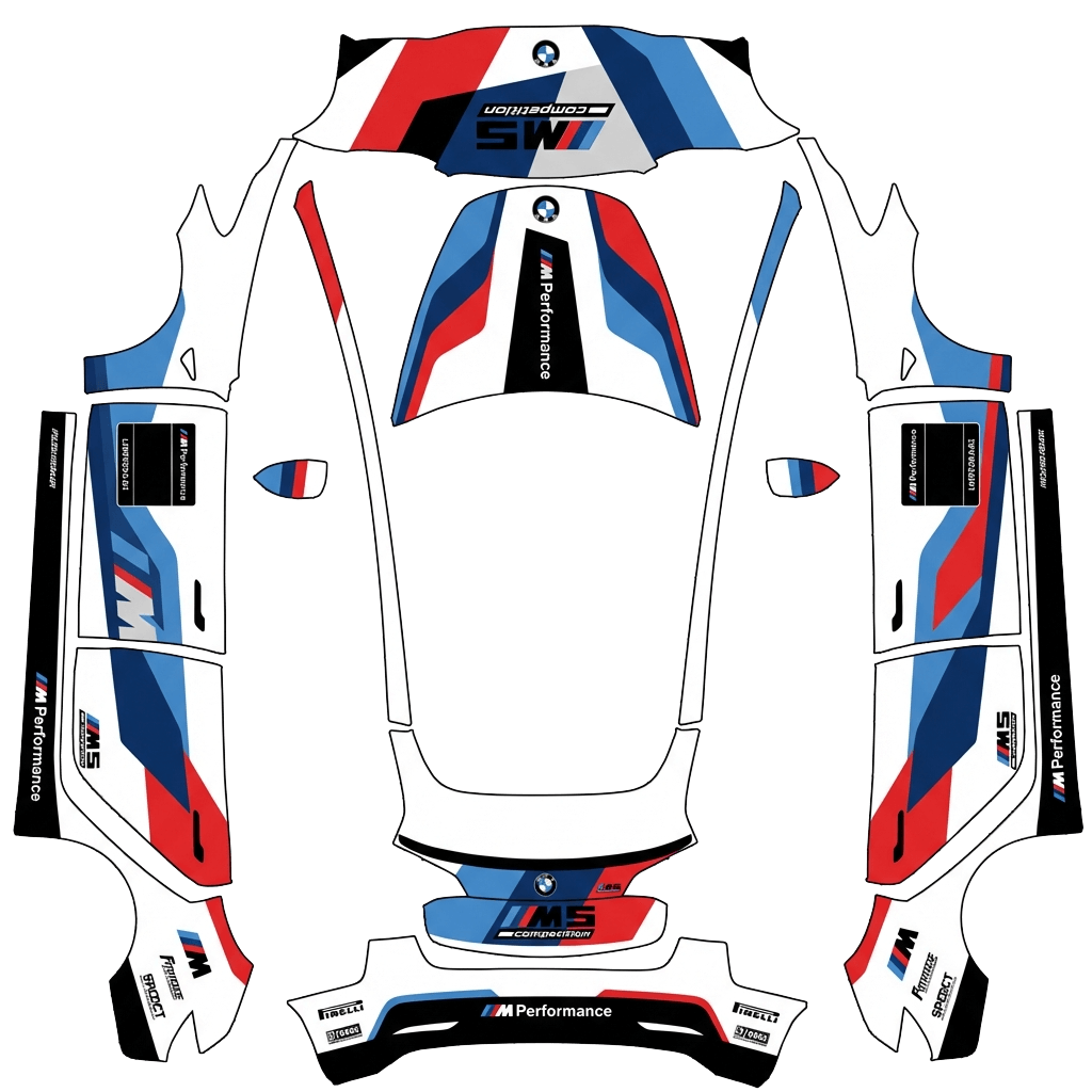 Model 3-folieringsdesign - flat wrap PNG for Model 3 Paint Shop