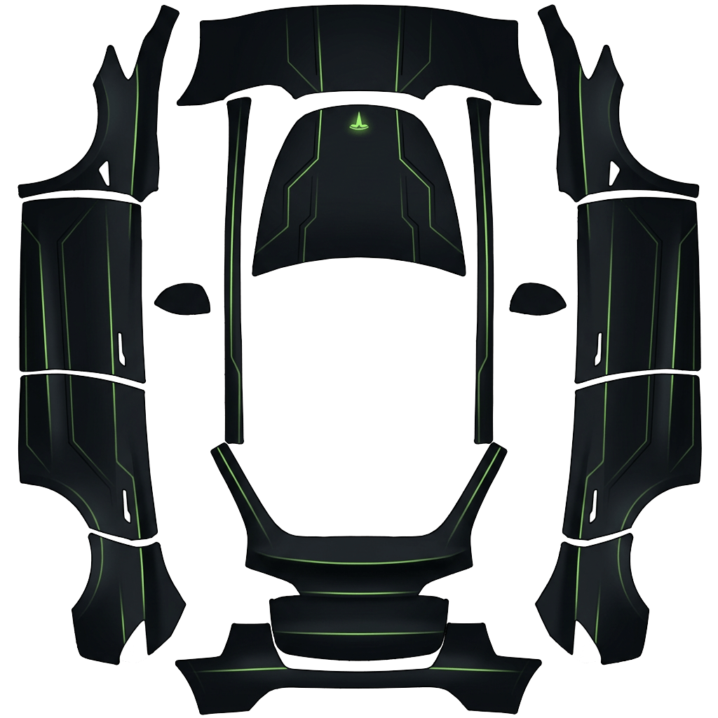 Diseño de vinilo para Model Y - flat wrap PNG for Model Y Paint Shop