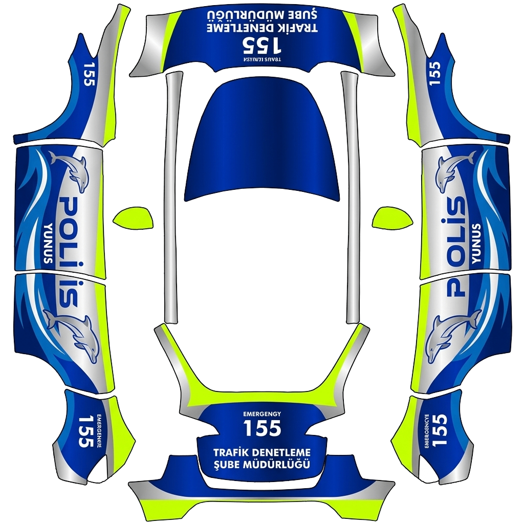 Wrapdesign voor Model Y - flat wrap PNG for Model Y Paint Shop