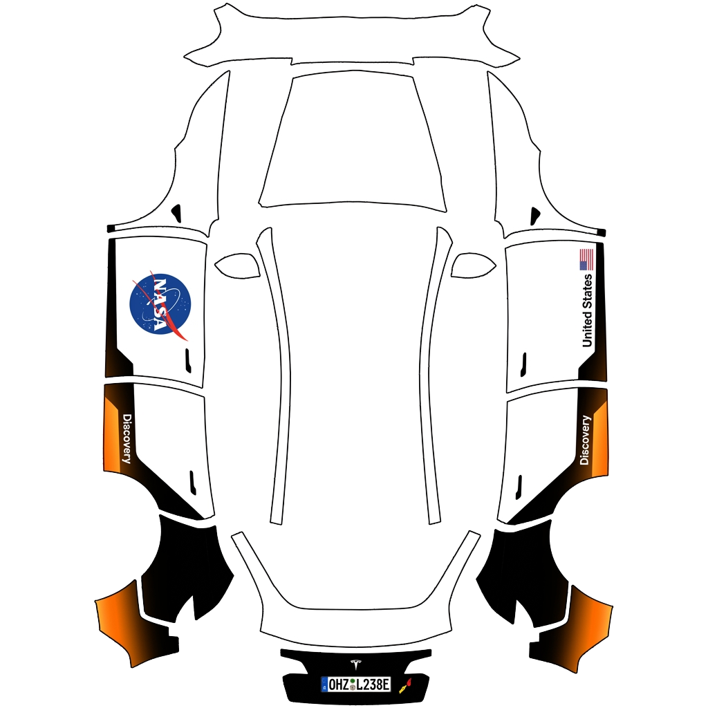 Model Y-folieringsdesign - flat wrap PNG for Model Y (2025+ Standard) Paint Shop