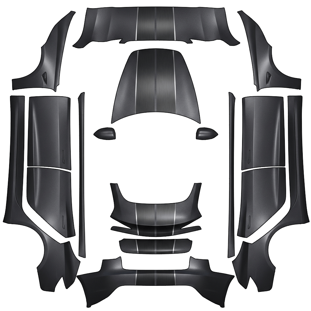 Diseño de vinilo para Model 3 - flat wrap PNG for Model 3 (2024+ Standard/Premium) Paint Shop