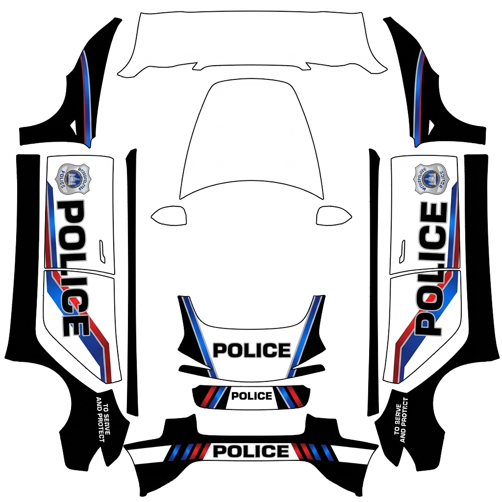 Model 3 Wrap Design - flat wrap PNG for Model 3 (2024+ Standard/Premium) Paint Shop