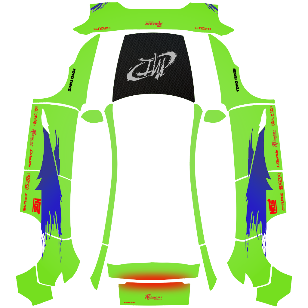 Replica of the Mitsubishi Eclipse from Fast and Furious, Brian’s ride - flat wrap PNG for Model Y (2025+ Premium) Paint Shop
