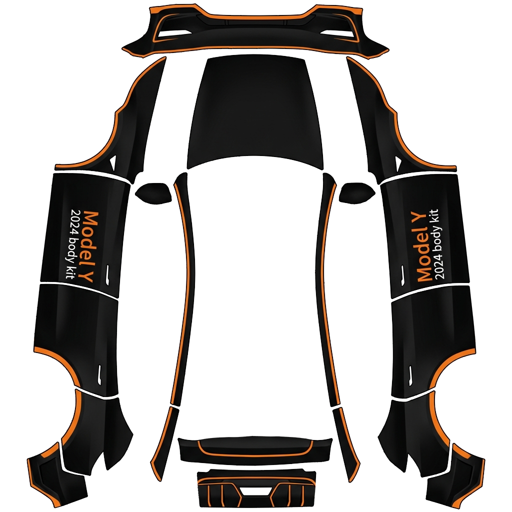 Model Y Wrap Design - flat wrap PNG for Model Y (2025+ Premium) Paint Shop