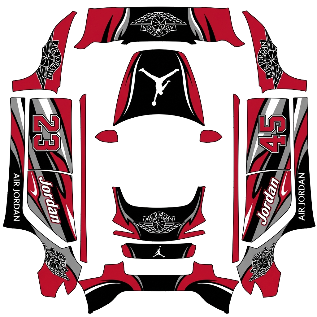 Model 3-folieringsdesign - flat wrap PNG for Model 3 (2024+ Standard/Premium) Paint Shop